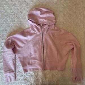 Lululemon Scuba Full-Zip Cropped Hoodie (size 14) in Meadowsweet Pink
